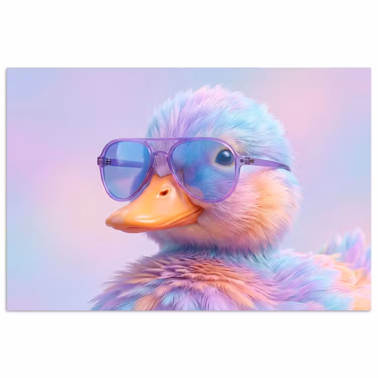 Poster - Eend - bril - Pastel — 1