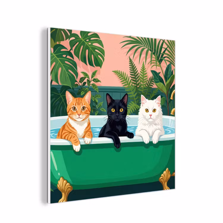 Forex - Badkamer - Kattenparade - Kleurrijk — 1
