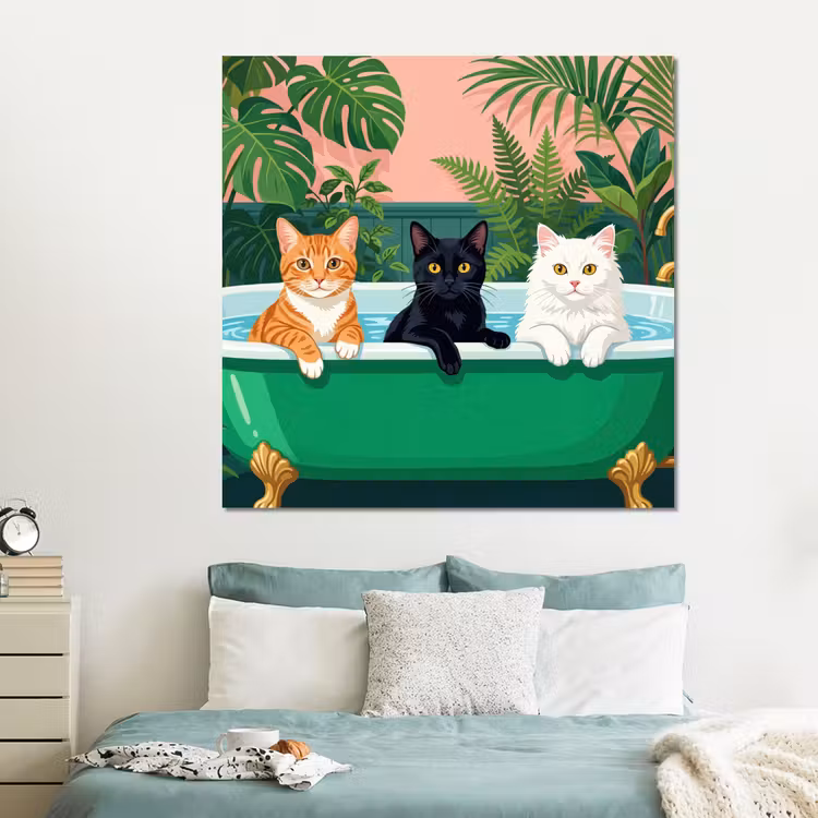 Forex - Badkamer - Kattenparade - Kleurrijk — 2