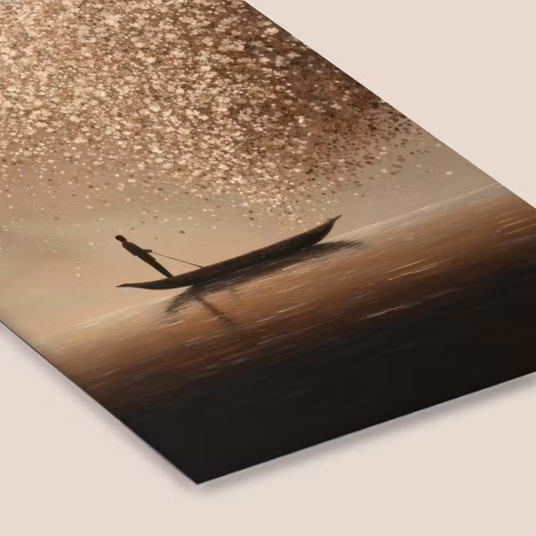 Poster met lijst - Man in Boot Wolk Stippen — 7