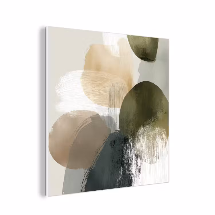Forex - Minimalistisch - Cirkels - Penseelstreken - Beige — 1