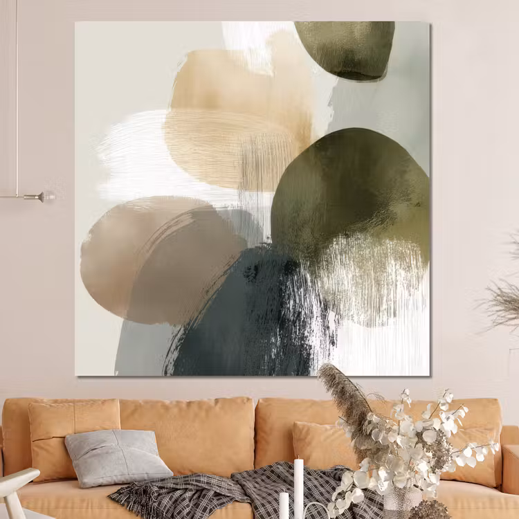 Forex - Minimalistisch - Cirkels - Penseelstreken - Beige — 4