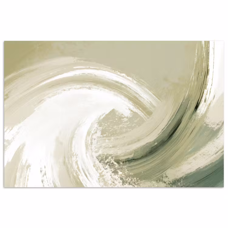 Poster - Abstract - Penseelstreken - Golven - Groen — 1
