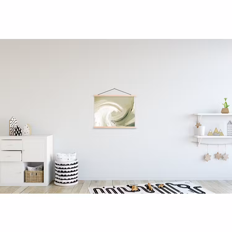 Schoolplaat - Abstract - Penseelstreken - Golven - Groen — 3