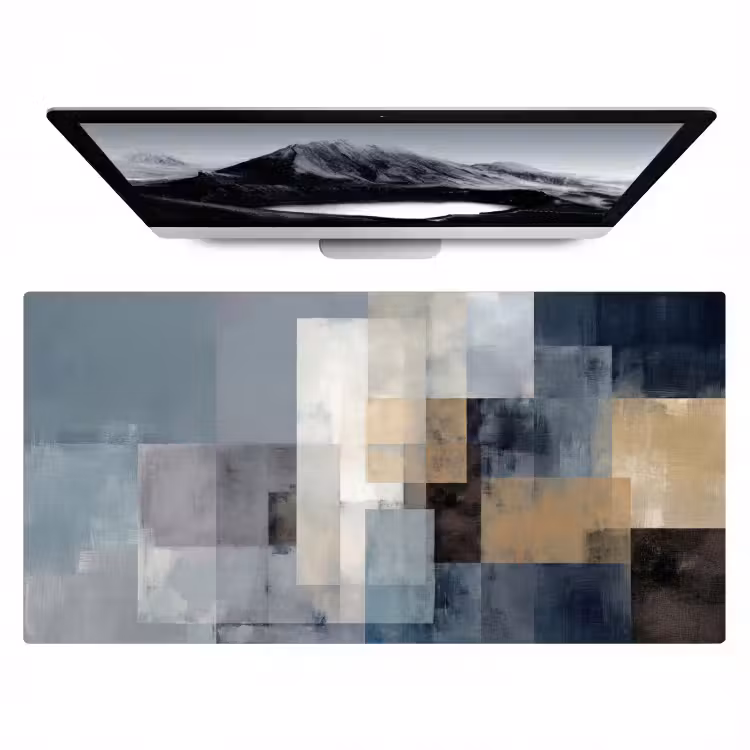 Bureau onderlegger - Rechthoeken - Abstract - Blauw — 1