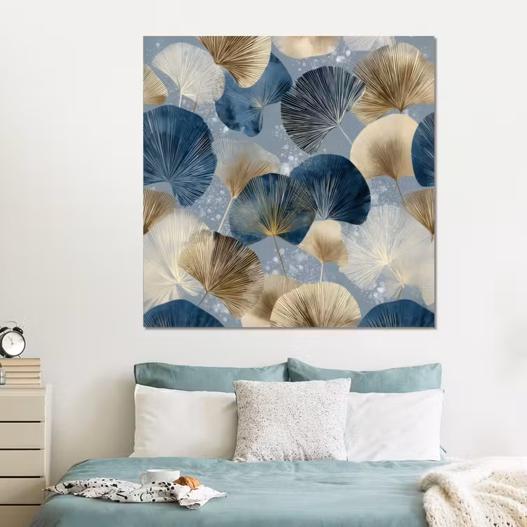 Forex - Bladeren - Abstract - Goud - Blauw — 2