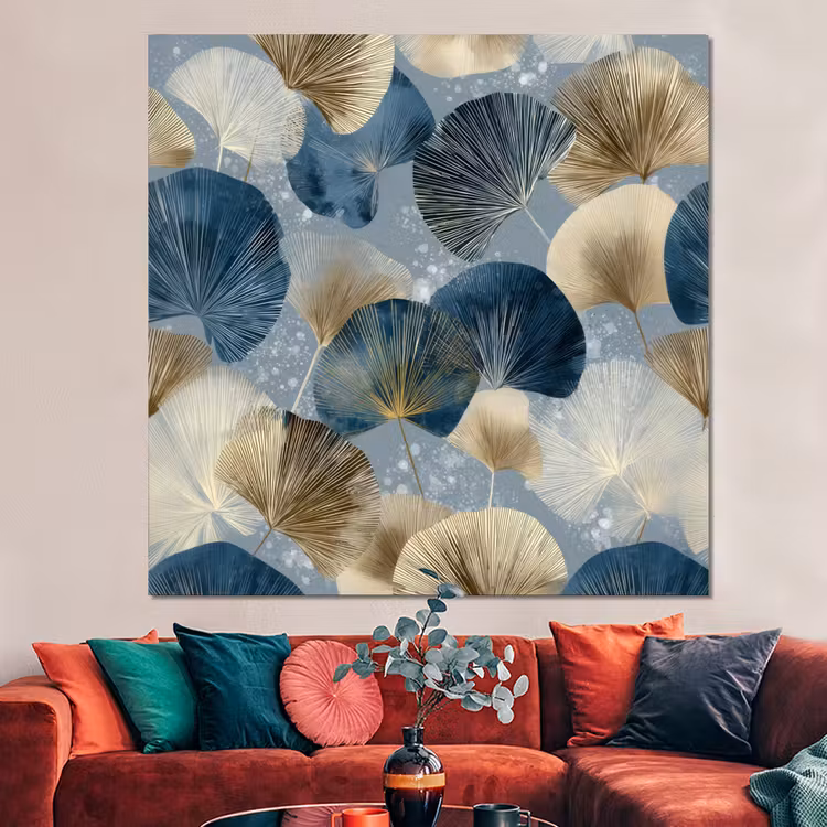 Forex - Bladeren - Abstract - Goud - Blauw — 3