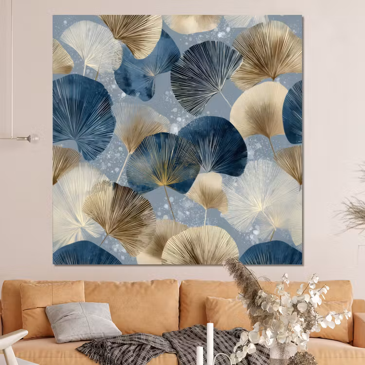Forex - Bladeren - Abstract - Goud - Blauw — 4