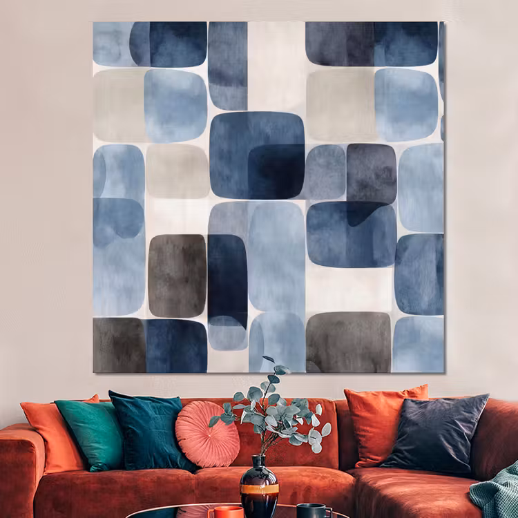 Forex - Patroon - Blauw - Vierkanten — 3