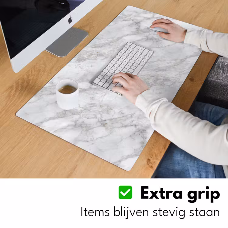 Bureau onderlegger - Grijs - Wit - Marmer — 6