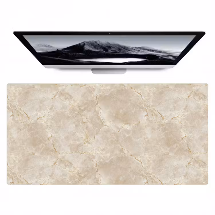 Bureau onderlegger - Lichtbeige - Marmer - Aders