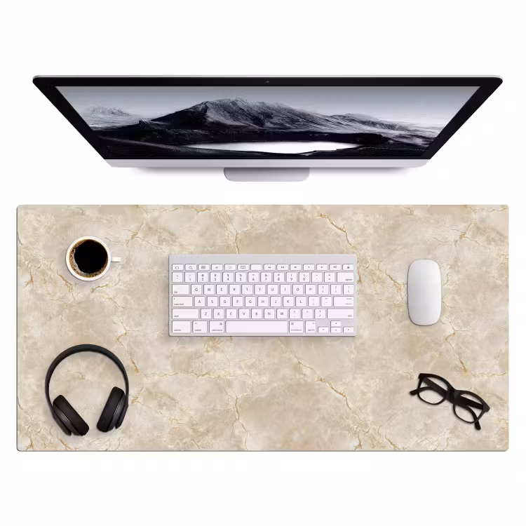 Bureau onderlegger - Lichtbeige - Marmer - Aders — 4