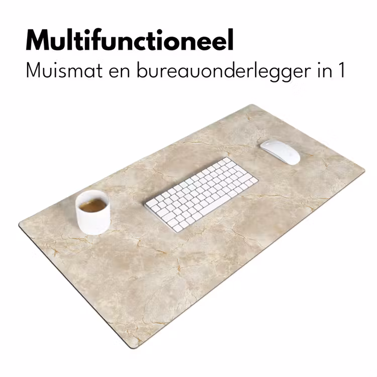 Bureau onderlegger - Lichtbeige - Marmer - Aders — 7