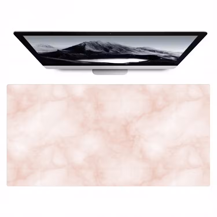 Bureau onderlegger - Roze - Marmer - Crème