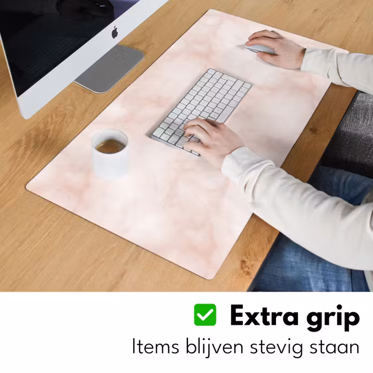 Bureau onderlegger - Roze - Marmer - Crème — 6