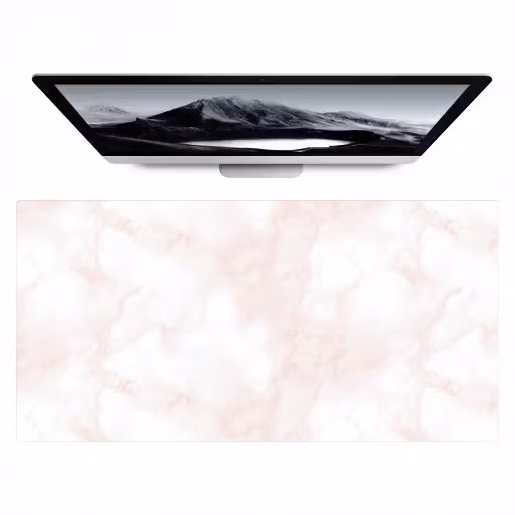 Bureau onderlegger - Wolkenstructuur - Roze - Marmer