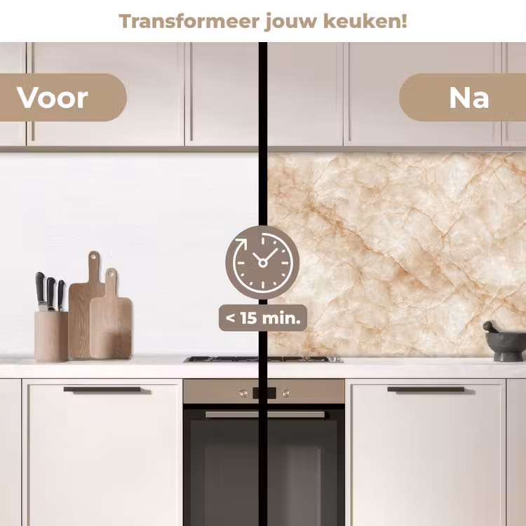 Keuken achterwand - Kristalstructuur - Bruin - Marmer — 2