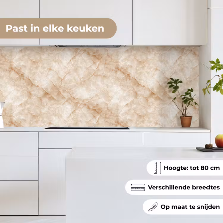 Keuken achterwand - Kristalstructuur - Bruin - Marmer — 4