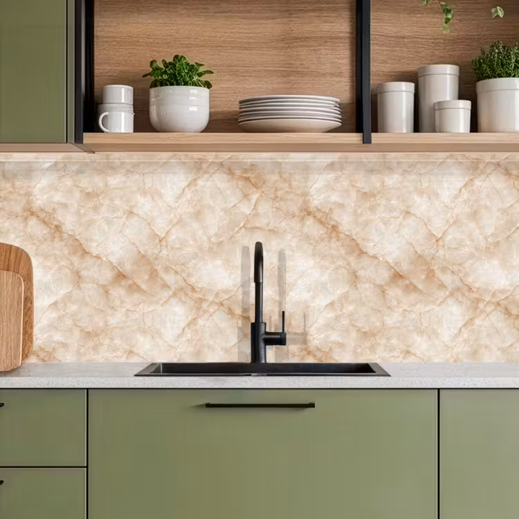 Keuken achterwand - Kristalstructuur - Bruin - Marmer — 5