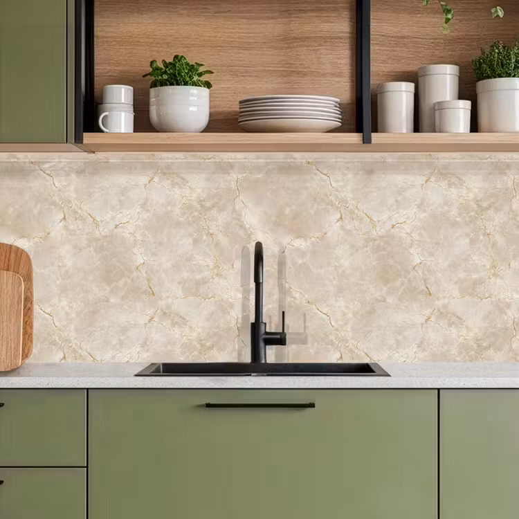 Keuken achterwand - Lichtbeige - Marmer - Aders — 5