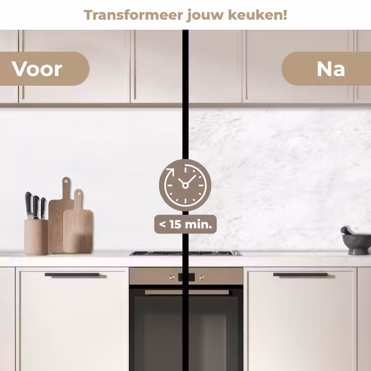 Keuken achterwand - Wit - Marmer - Grijze aders — 2