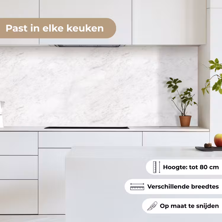 Keuken achterwand - Wit - Marmer - Grijze aders — 4