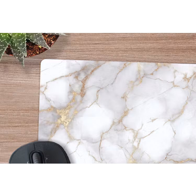 Muismat - Wit - Goud - Marmer - Grijs — 4