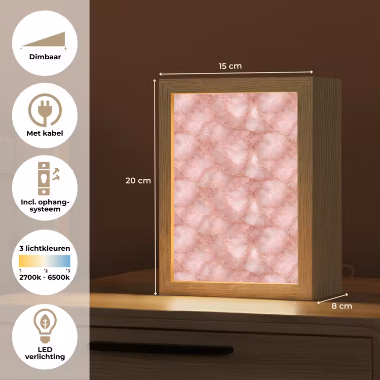Tafellamp - Roze - Kwarts - Goud - Marmer — 7