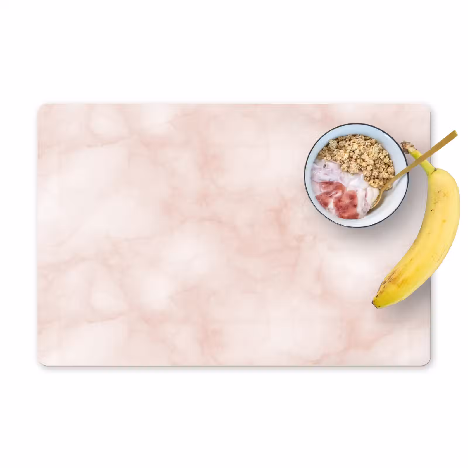 Placemat - 6 stuks - Roze - Marmer - Crème — 1