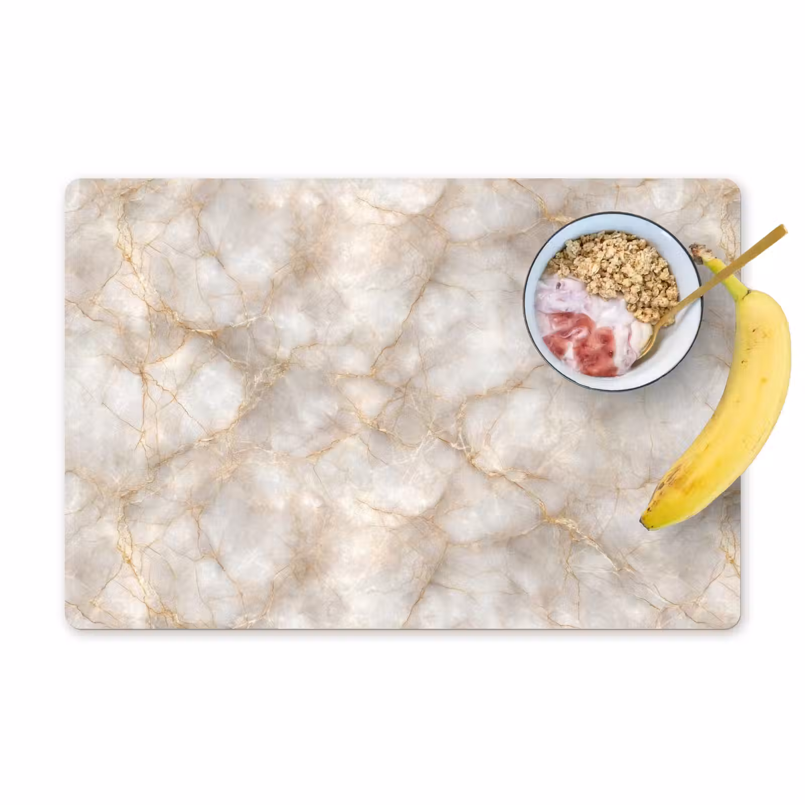 Placemat - 6 stuks - Zandkleurig - Marmer - Natuursteen — 1
