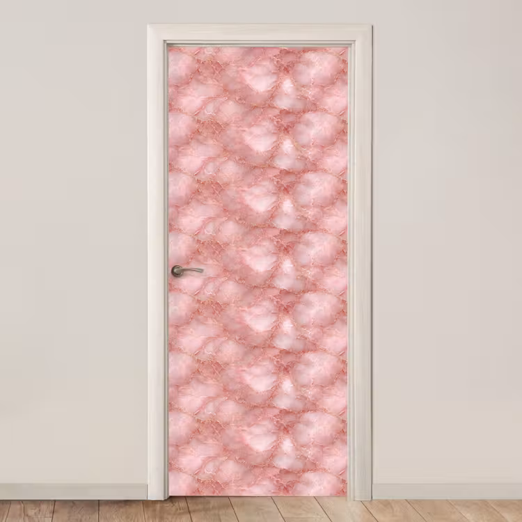 Deursticker - Roze - Kwarts - Goud - Marmer