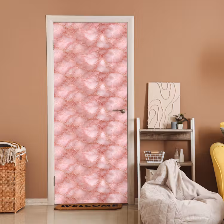 Deursticker - Roze - Kwarts - Goud - Marmer — 2