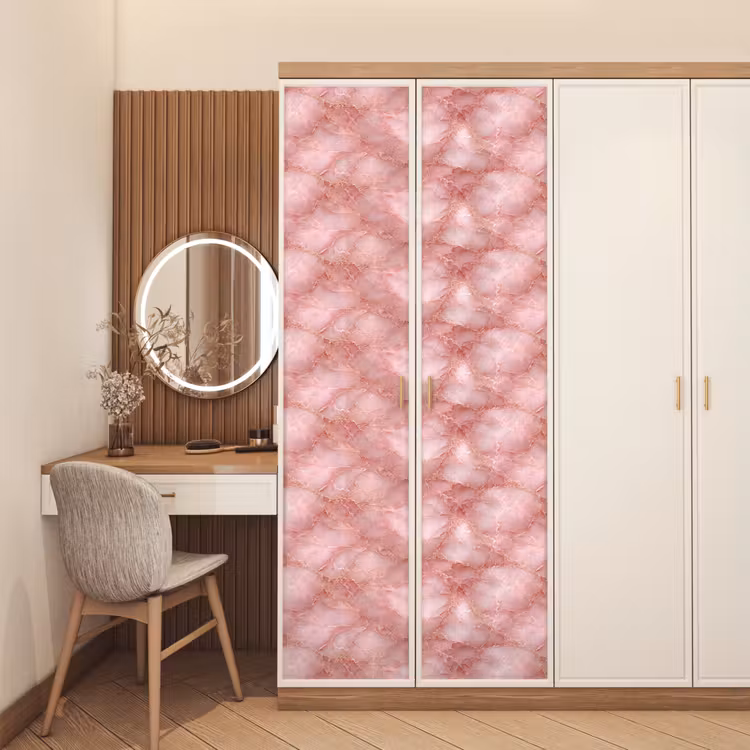 Deursticker - Roze - Kwarts - Goud - Marmer — 5