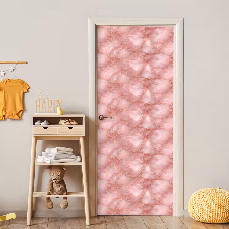 Deursticker - Roze - Kwarts - Goud - Marmer — 6