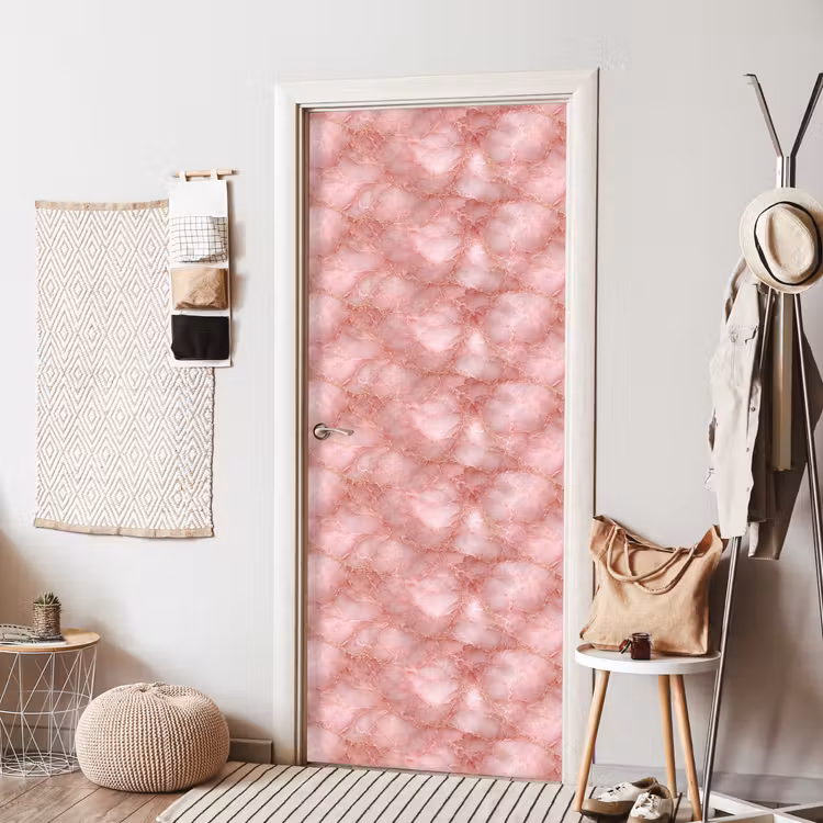 Deursticker - Roze - Kwarts - Goud - Marmer — 8