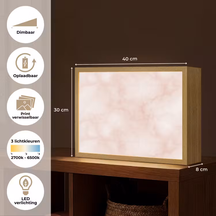 Lightbox - Wandlamp - Roze - Marmer - Crème — 10