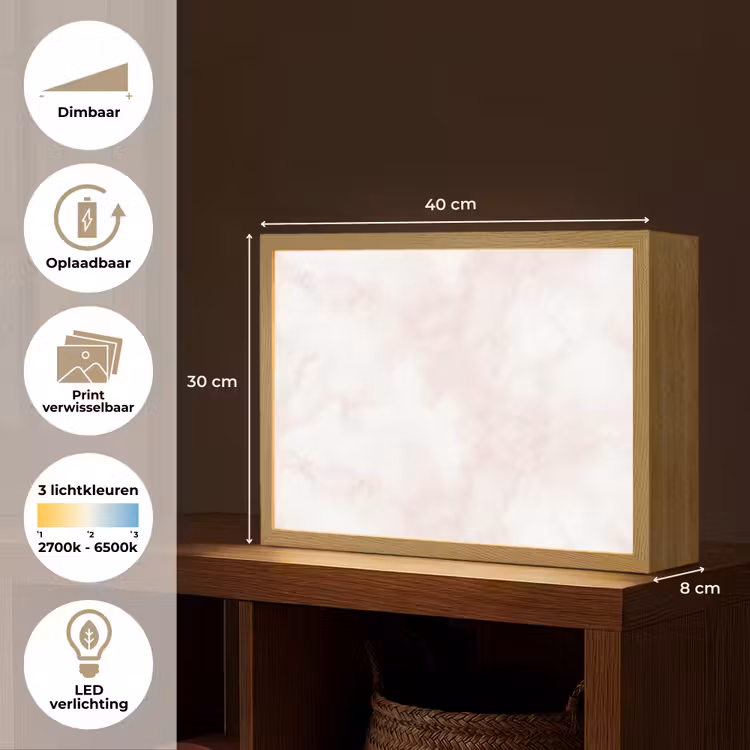 Lightbox - Wandlamp - Wolkenstructuur - Roze - Marmer — 10