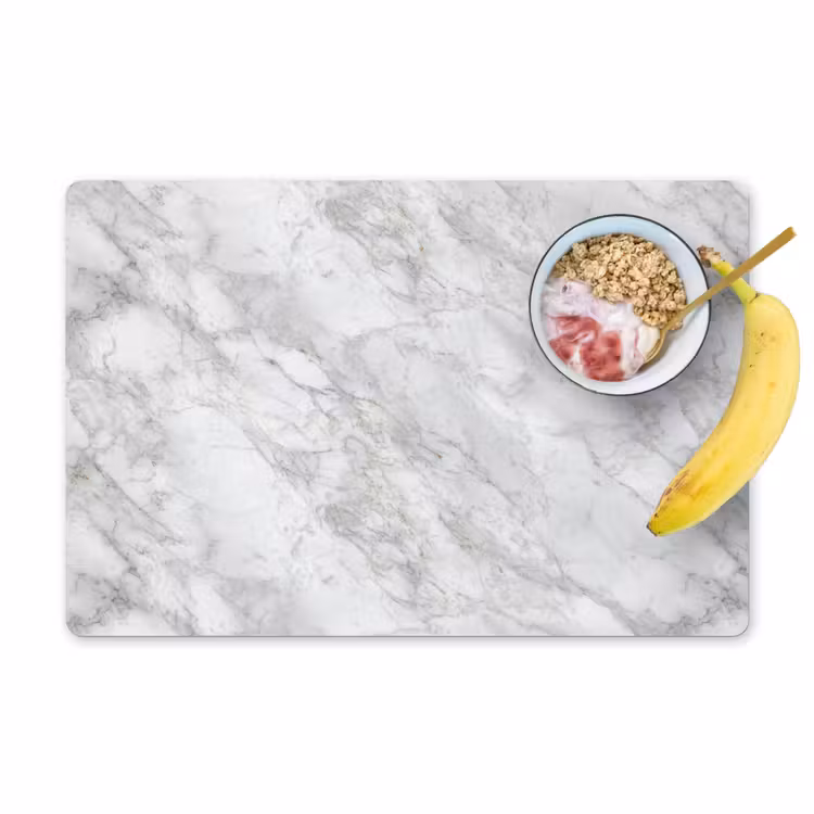 Placemat - 6 stuks - Grijs - Wit - Marmer