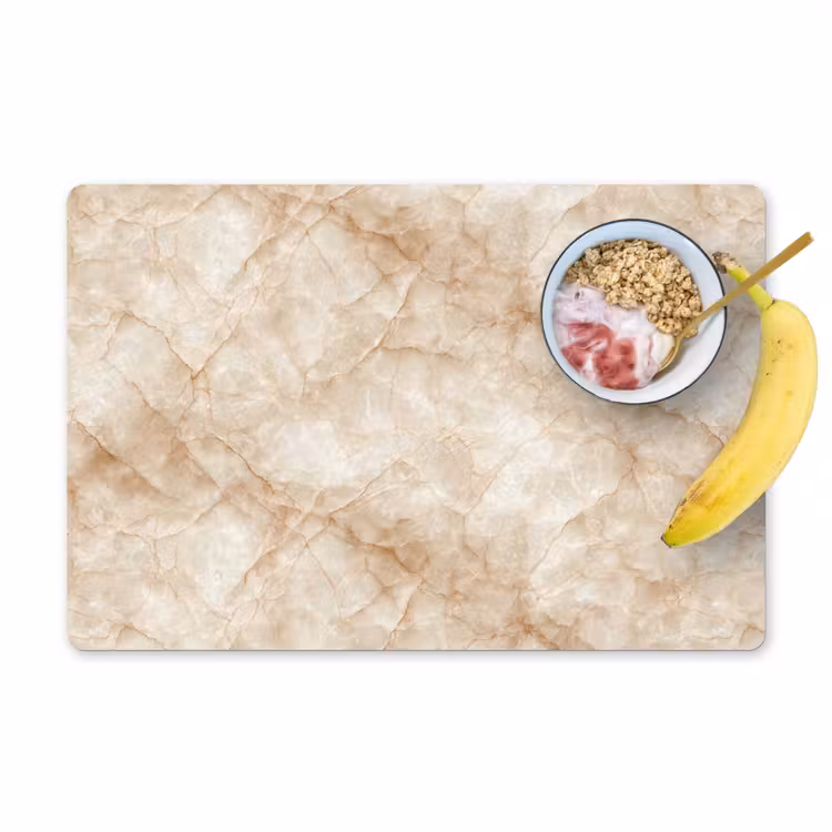 Placemat - 6 stuks - Kristalstructuur - Bruin - Marmer