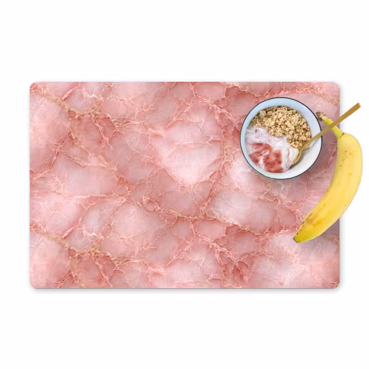 Placemat - 6 stuks - Roze - Kwarts - Goud - Marmer