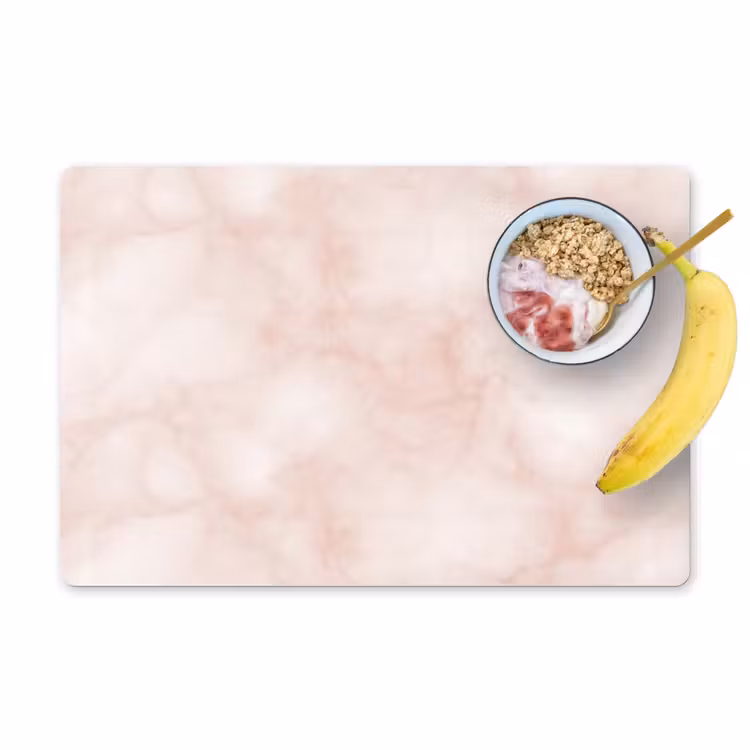 Placemat - 6 stuks - Roze - Marmer - Crème