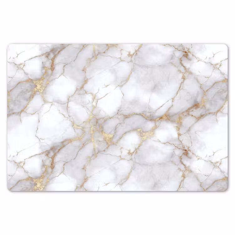 Placemat - 6 stuks - Wit - Goud - Marmer - Grijs — 7