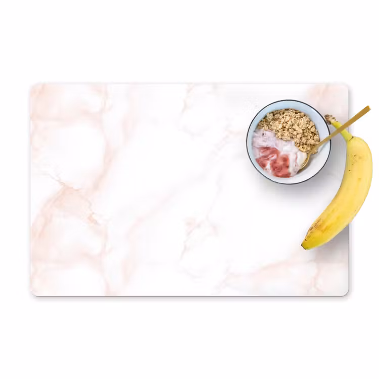 Placemat - 6 stuks - Zalmroze - Marmer - Aders