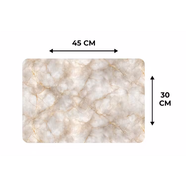 Placemat - 6 stuks - Zandkleurig - Marmer - Natuursteen — 3