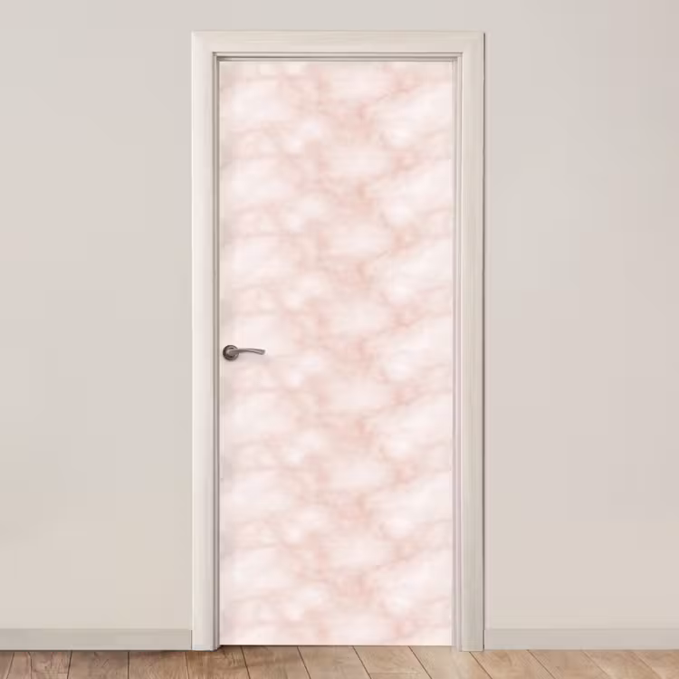 Deursticker - Roze - Marmer - Crème