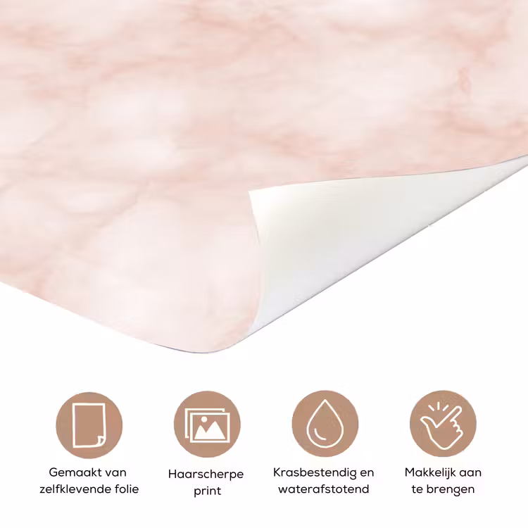 Deursticker - Roze - Marmer - Crème — 3
