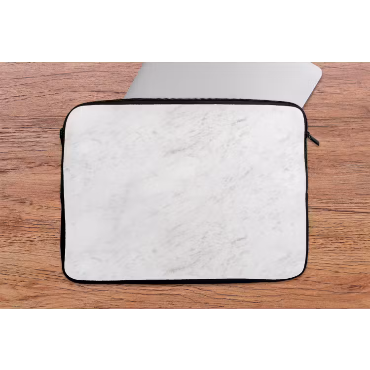 Laptophoes - Wit - Marmer - Grijze aders — 2