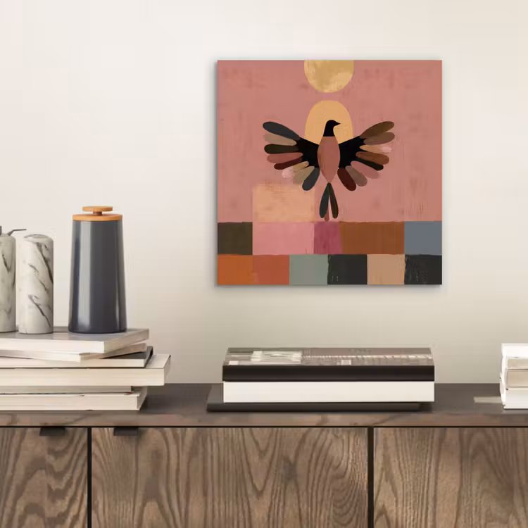 Aluminium schilderij - Illustratie - Vogel - Vlakken - Kleurrijk — 2