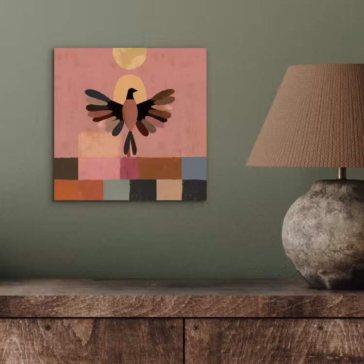 Aluminium schilderij - Illustratie - Vogel - Vlakken - Kleurrijk — 3