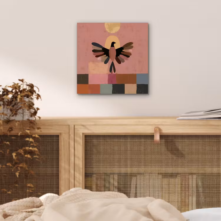 Aluminium schilderij - Illustratie - Vogel - Vlakken - Kleurrijk — 4